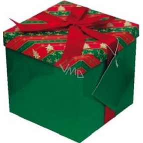 Angel Folding Geschenkbox mit rotem Weihnachtsband mit Weinband 1372 M 15 x 15 x 15 cm 1 Stück