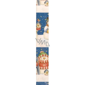Nekupto Geschenkpapier 70 x 200 cm Weihnachtsblauer Schneemann mit einem Vogelhaus