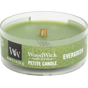 WoodWick Evergreen - Duft nach Nadeln Duftkerze mit Holzdocht zierlich 31 g