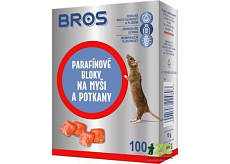 Bros Paraffinblöcke gegen Mäuse, Ratten und Wanderratten, 100 g