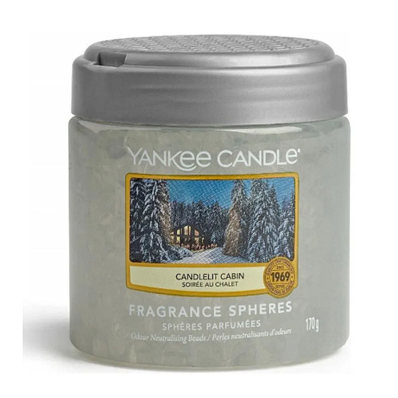 Yankee Candle Candlelit Cabin - Sphären Perlen mit Kerzenduft neutralisieren Gerüche und erfrischen kleine Räume 170 g