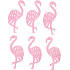 Flamingo Holz rosa 6 cm, 6 Stück