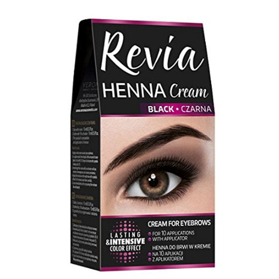 Revia Henna Augenbrauenfarbe, Creme 15 ml + Aktivator 15 ml, 01 Schwarz