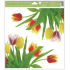 Fensterfolie ohne Kleber, Ecke Tulpen gelb mit Glitzer 30 x 33,5 cm