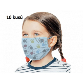 3-lagiger medizinischer Einweg-Vliesschutz, geringer Atemwiderstand für Kinder 10-teiliger blauer Pfotenabdruck