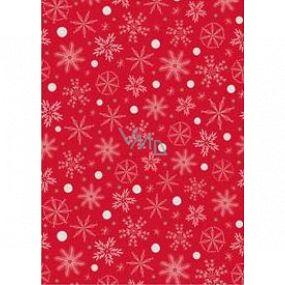 Ditipo Geschenkpapier 70 x 200 cm Weihnachtsrot Weißgold Schneeflocken