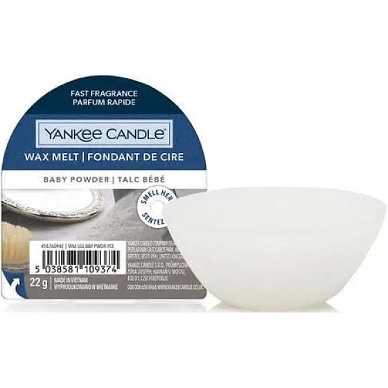 Yankee Candle Babypuder - Babypuder duftendes Wachs für Aromalampe 22 g