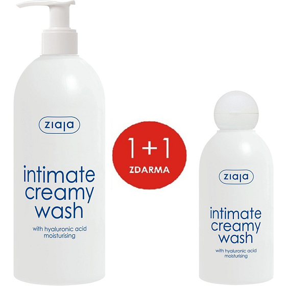 Ziaja Intima Hyaluronsäure Feuchtigkeitscreme Intimhygiene-Spender 500 ml + Ziaja Intima Hyaluronsäure Feuchtigkeitscreme Intimhygiene-Spender 200 ml, Duopack