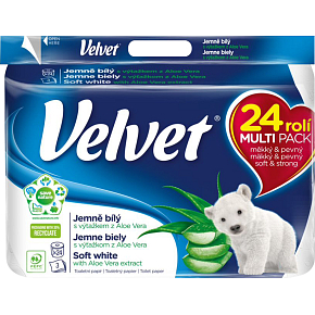 Samt Aloe Vera Soft Weißes Toilettenpapier 3lagig 24 Stück