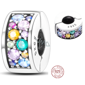 Charme Sterling Silber 925 Garden of Eden farbigen Zirkonia, Stopper, Clip Perle auf Armband Symbol