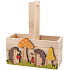 Herbstlicher Holzkorb mit Igel 14 cm