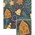 Nekupto Weihnachtsgeschenkpapier 70 x 150 cm Dunkelblau, Zweige, Häuser