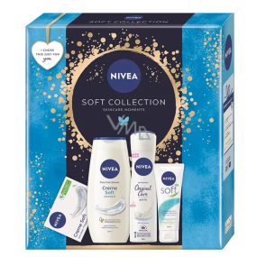 Nivea Soft Collection Soft Creme in der Tube 75 ml + Nivea Creme Soft Duschgel 250 ml + Nivea Original Care Antitranspirant Spray 150 ml + Nivea Creme Soft Cremeseife 100 ml, Kosmetikset