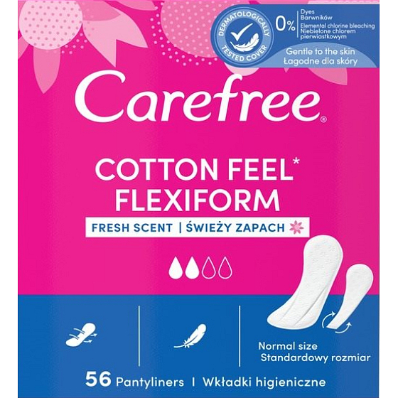 Carefree Cotton Flexiform Slipeinlagen, 56 Stück