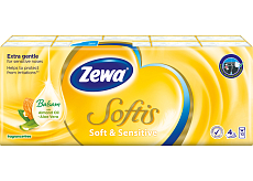 Zewa Softis Soft & Sensitive 4-lagige Papiertaschentücher, 10× 9 Stück