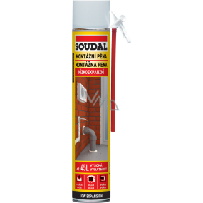 Soudal montážní pěna nízkoexpanzní trubičková, 750 ml Soudal montážní pěna nízkoexpanzní trubičková, 750 ml