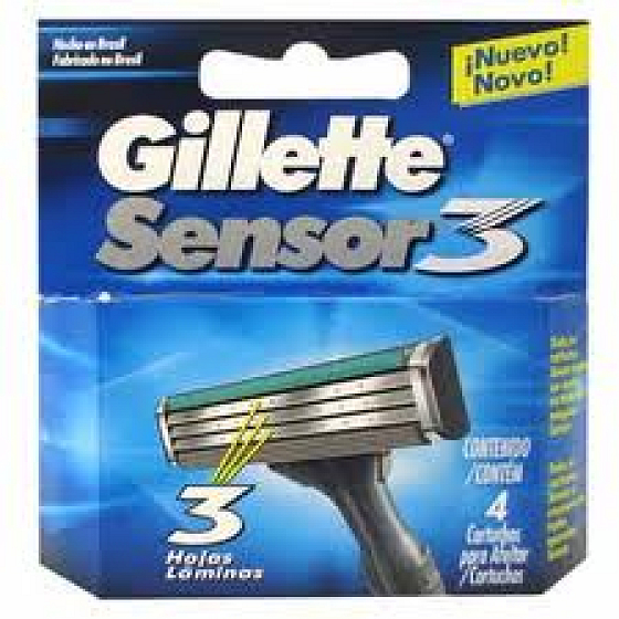 Gillette Sensor 3 Ersatzkopf für Herren 4 Stück