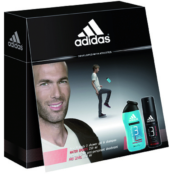 Adidas Action 3 Pro Level Antitranspirant Deodorant Spray für Männer 150 ml + Duschgel 250 ml, Kosmetikset