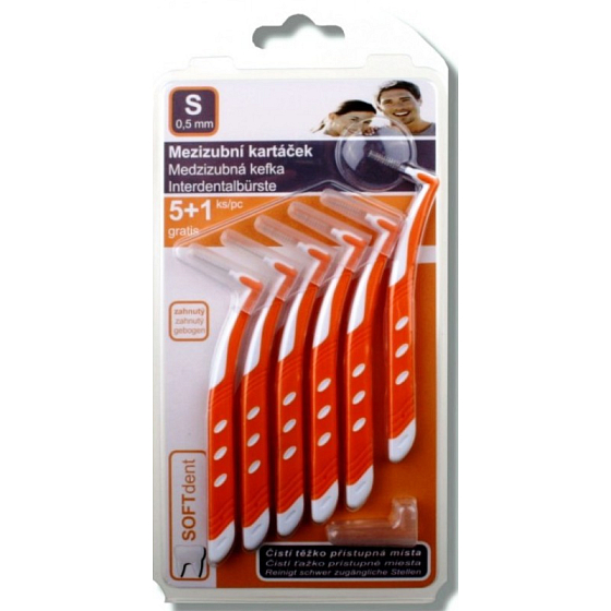 Soft Dent Interdentalbürste mit 0,5 mm 6 Stück gebogen