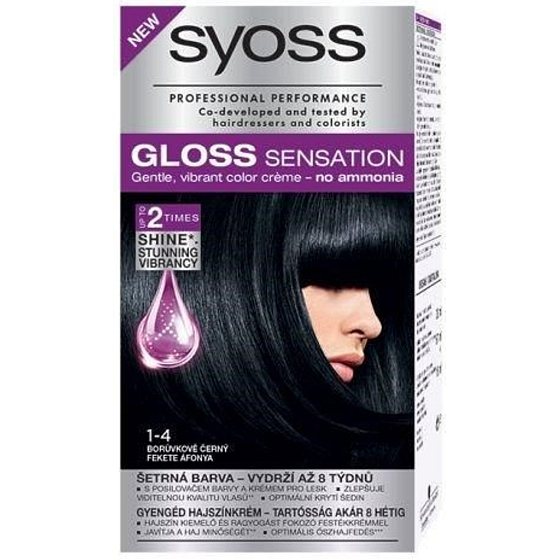 Syoss Gloss Sensation Sanfte Haarfarbe ohne Ammoniak 1-4 Blaubeerschwarz 115 ml