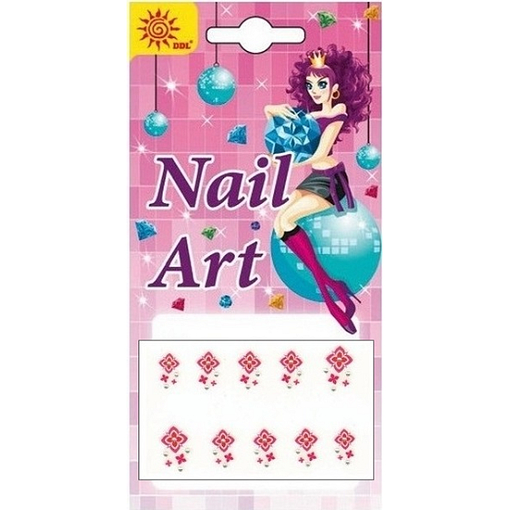 Selbstklebende Nageldekorationen pink 02 16 x 8 cm 1281