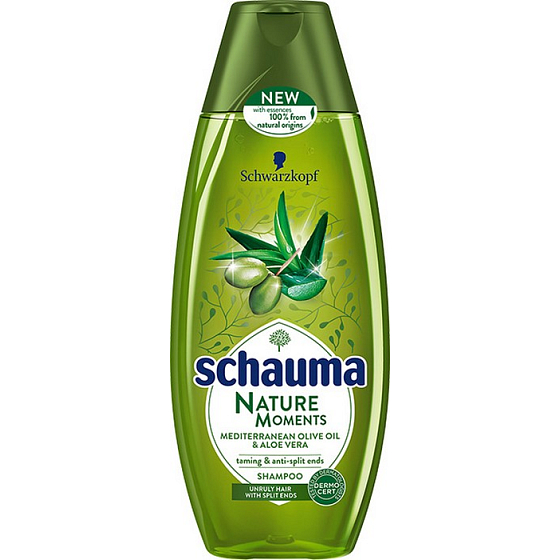 Schauma Nature Moments Mediterranes Olivenöl und Aloe Vera Regenerierendes Anti-Finger-Haarshampoo 400 ml