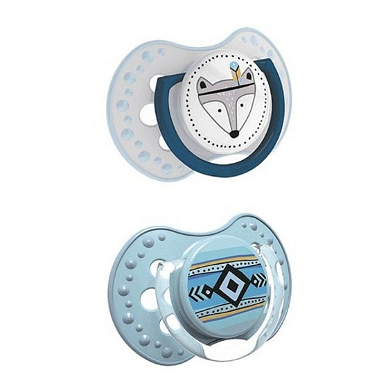 Lovi Indian Summer Tröster Silikon Dynamic Blau für Kinder 0-3 Monate 2 Stück