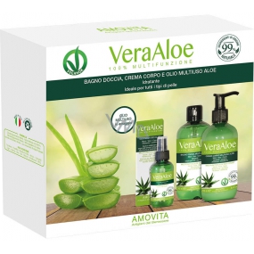 Amovita Vera Aloe Körperlotion 250 ml + Duschgel 250 ml + Körperöl 100 ml, Kosmetikset