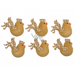 Braune Hühner mit Eimerflügeln 5,5 cm 6 Stück