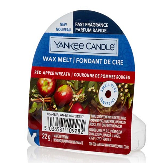 Yankee Candle Red Apfelkranz 22 g Apfeläpfel duftendes Wachs für Aromalampe 22 g
