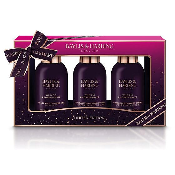 Baylis & Harding Feige und Granatapfel Duschgel 100 ml + Duschcreme 100 ml + Hand- und Körperlotion 100 ml, Kosmetikset für Kinder