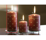 Lima Herz Druck Kerze alt rosa Zylinder 60 x 130 mm 1 Stück
