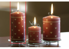Lima Herz Druck Kerze alt rosa Zylinder 60 x 130 mm 1 Stück