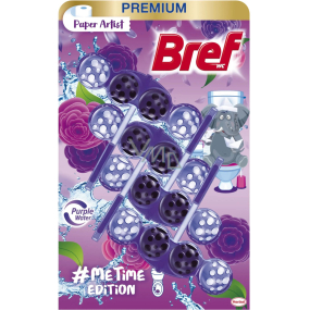 Bref Color Me Time Edition Paper Artist WC-Block für hygienische Sauberkeit und Frische Ihrer Toilette, Farben Wasser lila 4 x 50 g