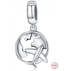 Sterling Silber 925 Travel is Life - Flug durch die Welt, Reise-Anhänger-Armband Sterling Silber 925 Travel is Life - Flug durch die Welt, Reise-Anhänger-Armband
