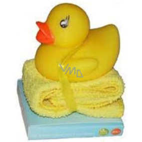 First Steps Badetier Badespielzeug Ente mit Waschlappen