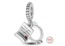 Charms Sterling Silber 925 Verlobungsring und Ehegelübde, Ich liebe dich mehr als alles andere 2in1, Liebesarmband-Anhänger