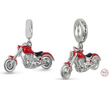 Charm Sterling Silber 925 Motorrad rot, Reisearmband Anhänger