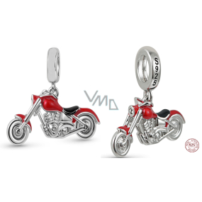 Charm Sterling Silber 925 Motorrad rot, Reisearmband Anhänger