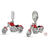 Charm Sterling Silber 925 Motorrad rot, Reisearmband Anhänger