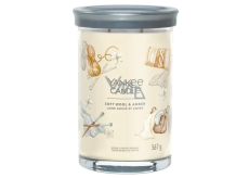 Yankee Candle Soft Wool & Amber - Weiche Wolle und Bernstein duftende Kerze Signature großes Glas 2 Dochte 567 g