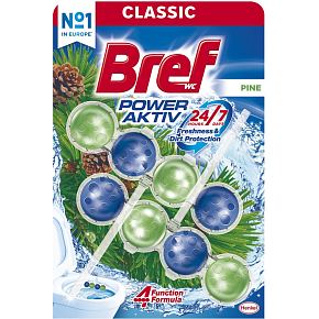 Bref WC blok Power Aktiv Kiefer, 2× 50 g
