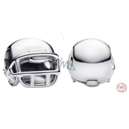 Charm Sterlingové stříbro 925 Helma americký fotbal, symbol odvahy a síly, korálek na náramek sport