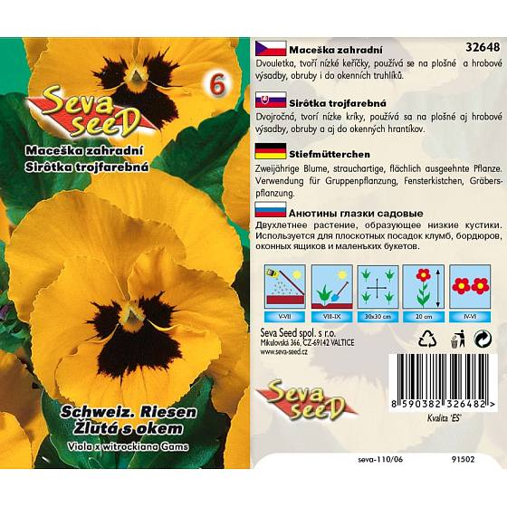 Seva Samen Stiefmütterchen Schweizer Riesen gelb 0,2 g