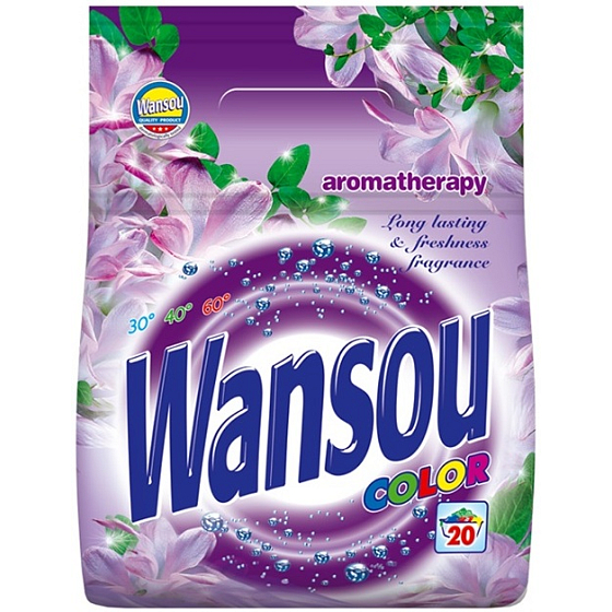 Wansou Aromatherapie Farbwaschpulver für farbige Wäsche 20 Dosen 1,4 kg