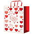 Engel Geschenk Papiertüte 23 x 18 x 10 cm rot mit Herzen