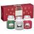 Yankee Candle Candlelit Cabin - Cottage mit Kerze beleuchtet + Evergreen Mist - Forest Mist + Granatapfel Gin Fizz - Granatapfel Gin Fizz Duftkerze Klassisches kleines Glas 3 x 104 g, Weihnachtsgeschenkset