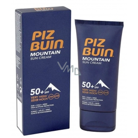 Piz Buin Mountain Sonnencreme SPF50 + Feuchtigkeitscreme schützt die Haut vor Sonne, Kälte und trockenem Wind 50 ml