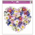 Fensterfolie ohne Kleber Herz aus Blumen Wiesenblumen 30 x 33,5 cm