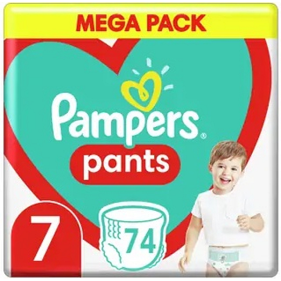 Pampers Pants Größe 7, 17+ kg Windelhöschen 74 Stück